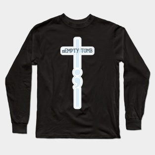 Blue SemiColon Cross  Hashtag Empty Tomb I know that My Redeemer Lives Long Sleeve T-Shirt